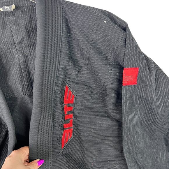 Elite Sports Brazilian Jiu Jitsu BJJ Gi Jacket Black Red Technical Fightwear A2 - Picture 3 of 7